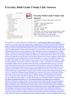 Everyday Math Grade 5 Study Link Answers