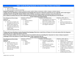 Fifth Grade Reading Standards for Literature: Key Ideas and Details