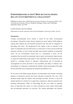 empowered for action? how do young people relate to