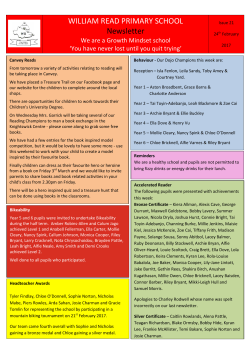 February 24th 2017 - William Read Primary School