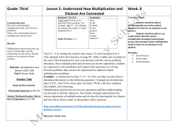 Grade: Third Lesson 5: Understand How Multiplication and Division