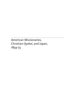 American Missionaries, Christian Oyatoi, and Japan