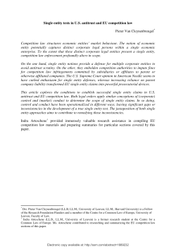 Single entity tests in US antitrust and EU competition law