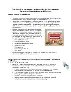Activities for the Classroom, Workshops, Presentations and Meetings