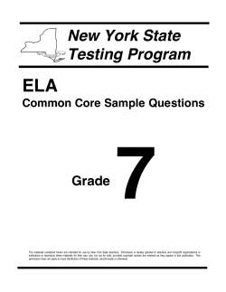 Grade 7 ELA Common Core Sample Questions
