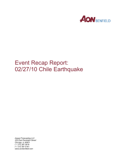 Event Recap Report: 02/27/10 Chile Earthquake