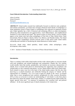Guest Editorial Introduction: Understanding island cities