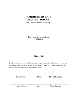 AMERICAN HISTORY CHAPTER 14 PACKET: The Great