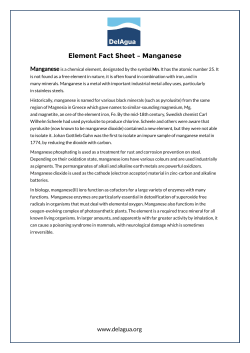 Element Fact Sheet &ndash; Manganese