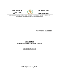 The CEWS Handbook - AU Peace and Security