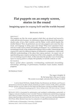 Flat puppets on an empty screen, stories in the round