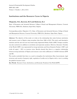 Institutions and the Resource Curse in Nigeria