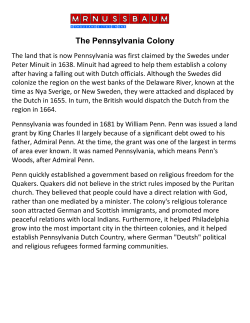 The Pennsylvania Colony
