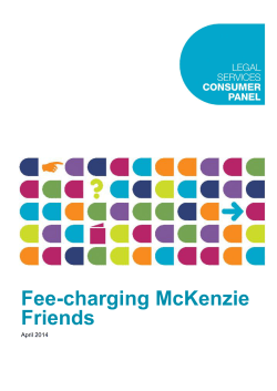Fee-charging McKenzie Friends - Legal Services Consumer Panel