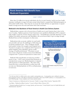 Rural America Will Benefit from Medicaid Expansion