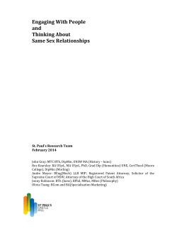 Engaging With People and Thinking About Same Sex Relationships