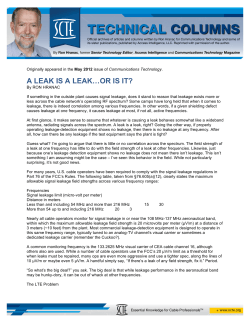 A LEAK IS A LEAK OR IS IT?