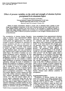 Effect of process variables on the yield and strength of alumina