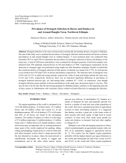 Prevalence of Strongyle Infection in Horses and Donkeys in and