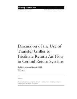 Discussion of the Use of Transfer Grilles to Facilitate