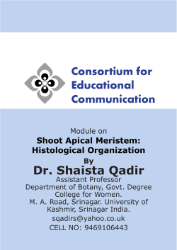 Consortium for Educational Communication Dr. Shaista Qadir