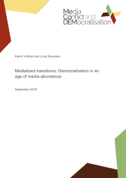 Mediatised transitions: Democratisation in an age of