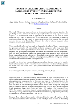 Starch Hydrolysis Using (a-Amylase: A
