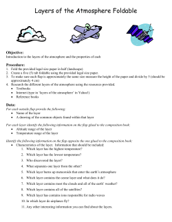 Layers of the Atmosphere Foldable