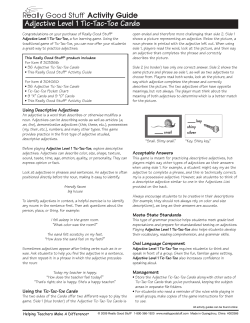 Adjective Level 1 Tic-Tac-Toe Cards