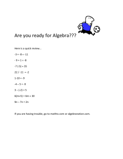 Are you ready for Algebra???