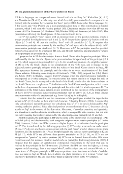 On the grammaticalization of the `have`