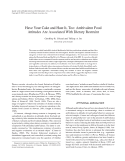 Have Your Cake and Hate It, Too: Ambivalent Food Attitudes Are
