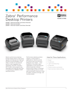Zebra&reg; Performance Desktop Printers
