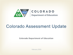 Assessments - Colorado League of Charter Schools