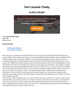 Fort Laramie Treaty - Dharma Yoga Center