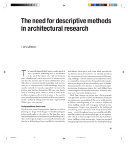 The need for descriptive methods in architectural research
