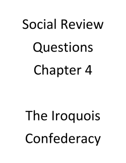 Chapter 4 Iroquois Confederacy - 6 and 7 SS Communications