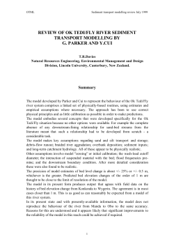 REVIEW OF OK TEDI/FLY RIVER SEDIMENT TRANSPORT
