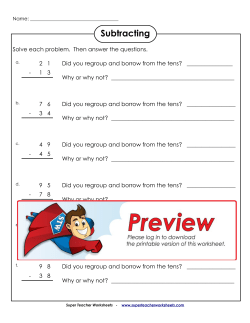 Explain Regrouping - Super Teacher Worksheets