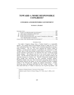 Congress and Responsible Government