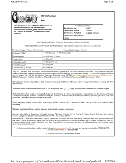 Page 1 of 1 GREENGUARD 3/13/2009 http://www.greenguard.org