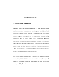 8 II. LITERATURE REVIEW A. Concept of Reading Comprehension
