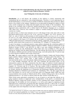 Reflexives and voice-related phenomena: the role of text