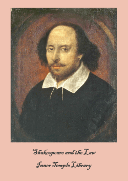 Shakespeare and the Law Inner Temple Library