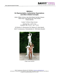 Press Release - SAVVY Contemporary