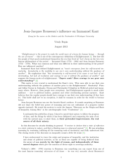 Jean-Jacques Rousseau`s influence on Immanuel Kant