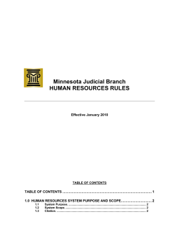 Minnesota Judicial Branch HUMAN RESOURCES
