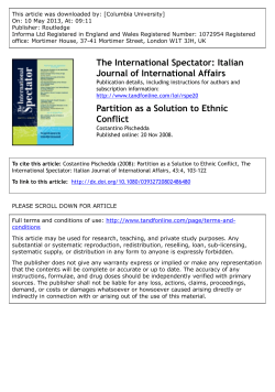 Partition as a Solution to Ethnic Conflict
