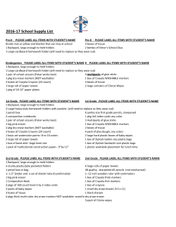 School Supply List - Lumen Christi Catholic School