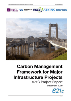 Carbon Management Framework for Major Infrastructure Projects